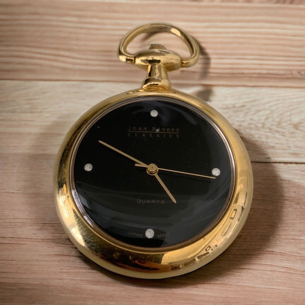 Vintage JOAN RIVERS Classics Collection Gold Tone Watch Unisex Pendent Necklace